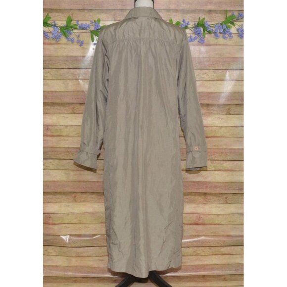 London Fog Ladies Brown Windbreaker Trench Coat Classic Size 18 Quilted Liner - Picture 4 of 11